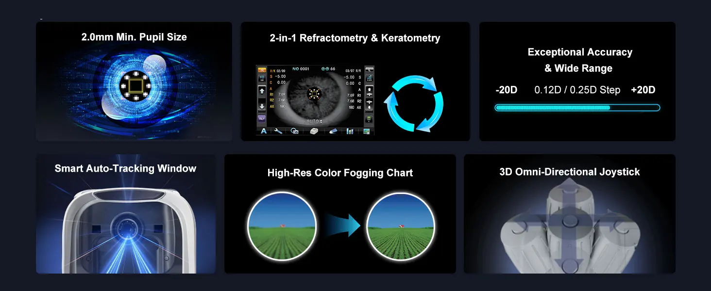 FA‑8000K Automatic Refractometer with Keratometer CE Approved Optometry Eye Test Machine