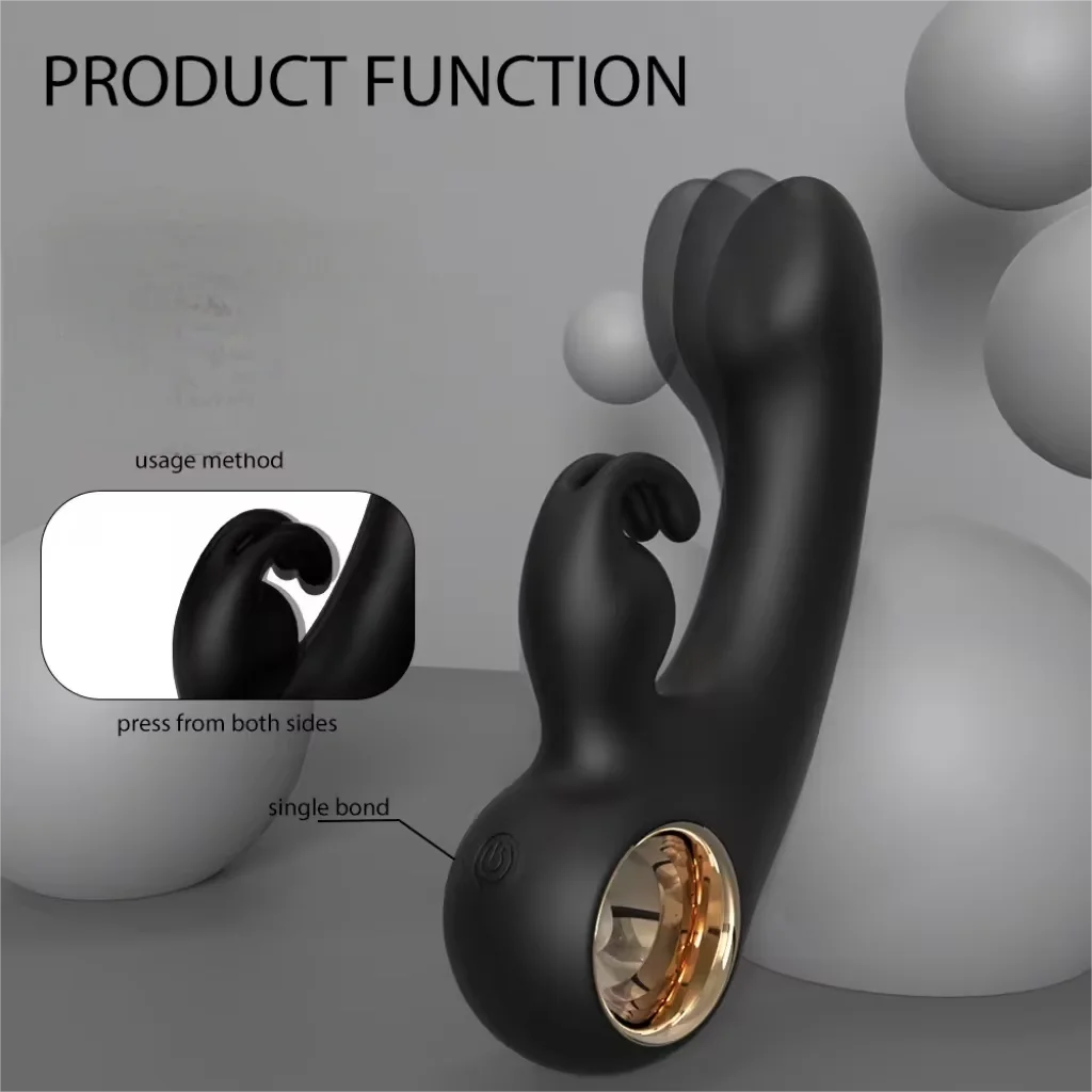 S-hande 2 in 1 Handhold Rabbit Vibrator G Spot Clitors Massage Double Vibration Stimulating Female Masturbator