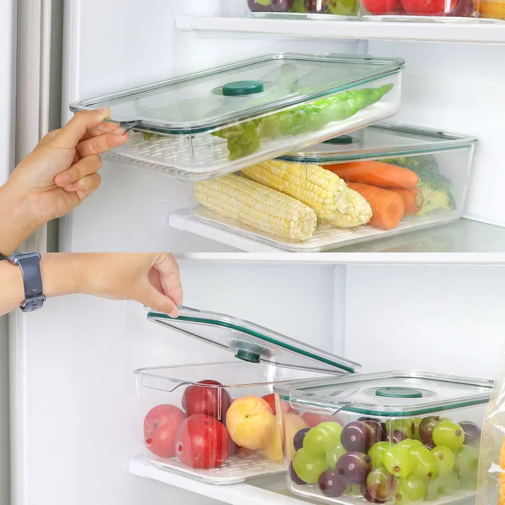 4er-Pack BPA-freie transparente, abschließbare Kühlschrank-Organizer aus PET-Kunststoff und Aufbewahrung Frisch ver riegel bare 6L-Stapelboxen für Lebensmittel getränke| Alibaba.com