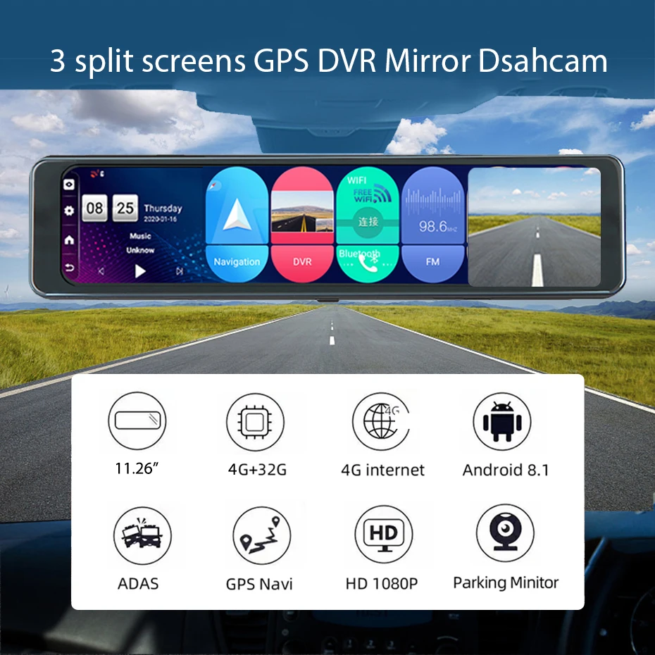 GPS Navigation Dash Camera Android 8.1