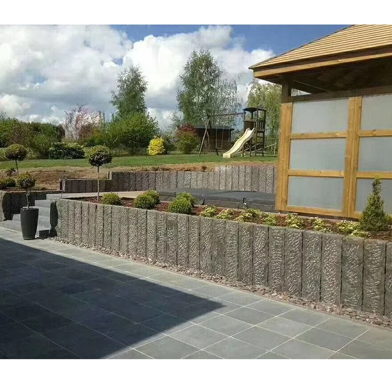 product high quality customize exquisite distinctive honed natural surface dark grey cultural stone tiles for guesthouse veranda wall-1