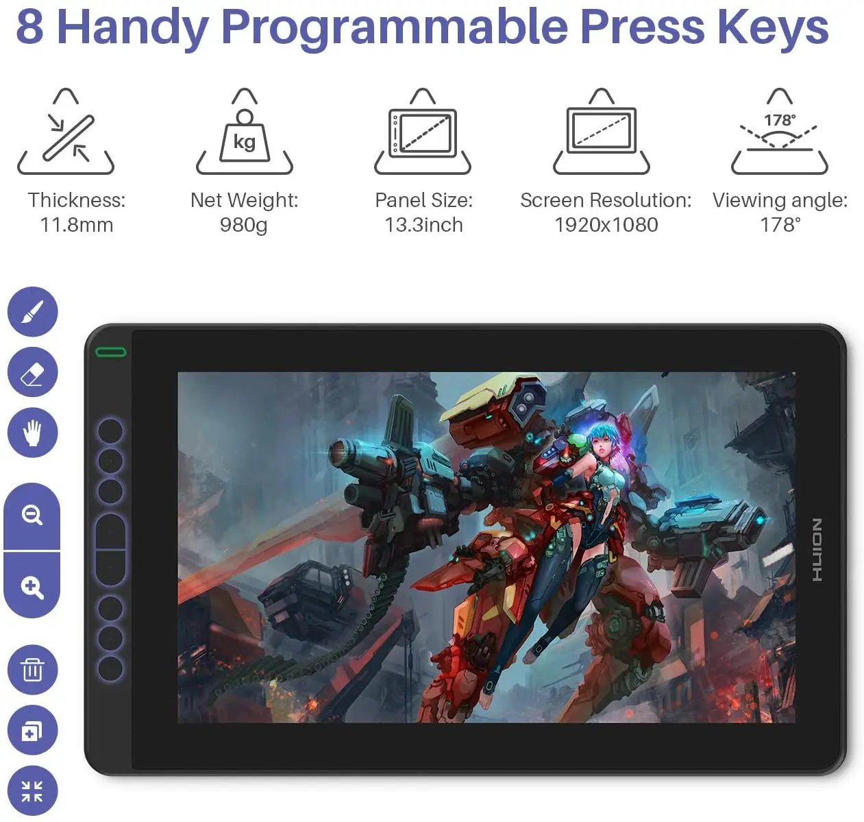 HUION Kamvas 13 - Versatile Digital Drawing Tablet Monitor