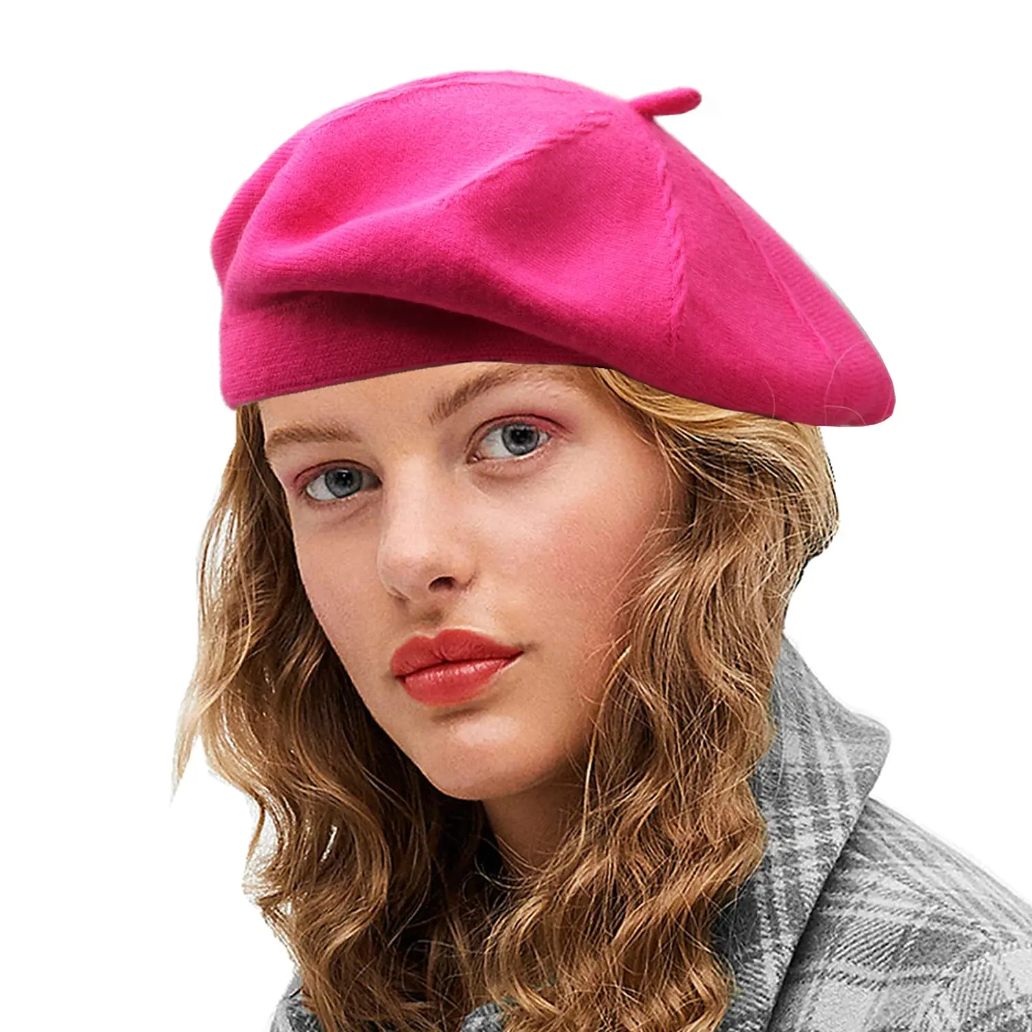 Red Beret 4-Pack French Style Beret Hats Cotton Beanie For Women