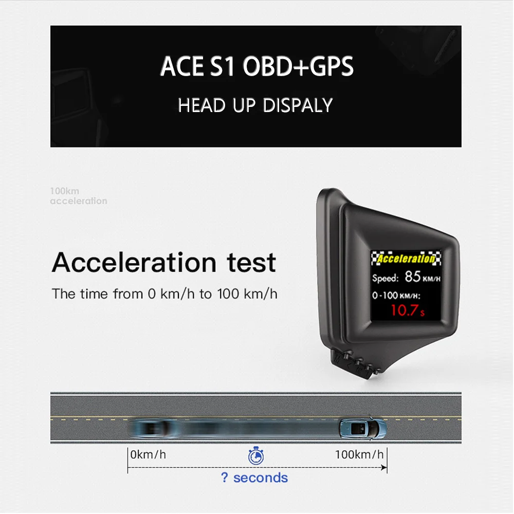 VJOY Updates Hud Obd2 Gps Smart Gauge Head up Display ACE S1 Turbine Pressure Car Dashboard Computer Diagnostic Black 12 Vjoycar