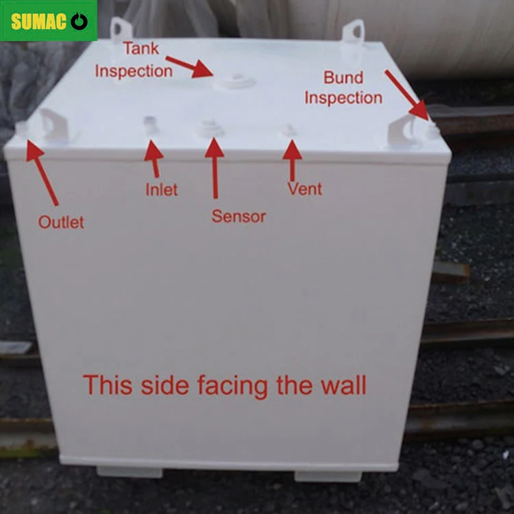 Double walled stainless steel inner tank and carbon steel outer tank steel bunded 1000l diesel fuel gasoline cube tank manufacture