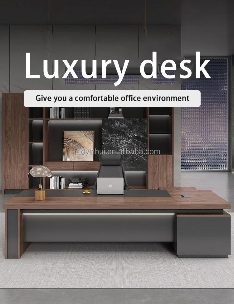 Boss Desk Simple Modern Single Manager Table And Chair Set Atmosphere ...