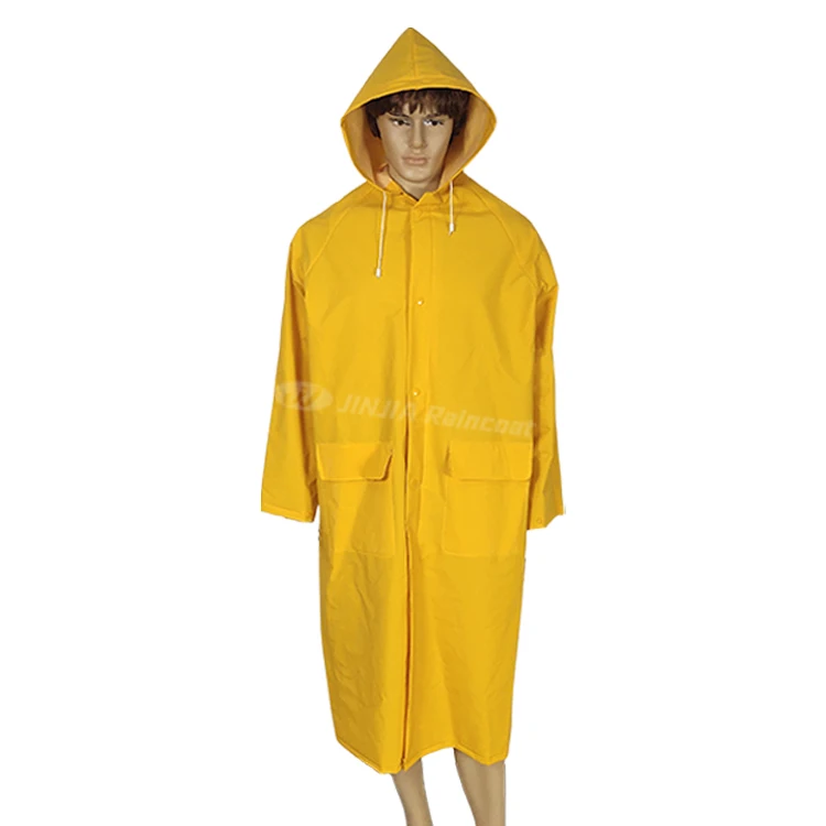 Good Quality Rain Coats Pvc Polyester Yellow Raincoat Waterproof Rain  Jacket Printed Poncho Rain Coat