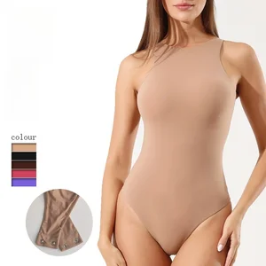Women's Open-Fit Seamless Shapewear Jumpsuit Light Control Level Thin One-Piece Top Intimates Cross-Border Nonwoven Weaving