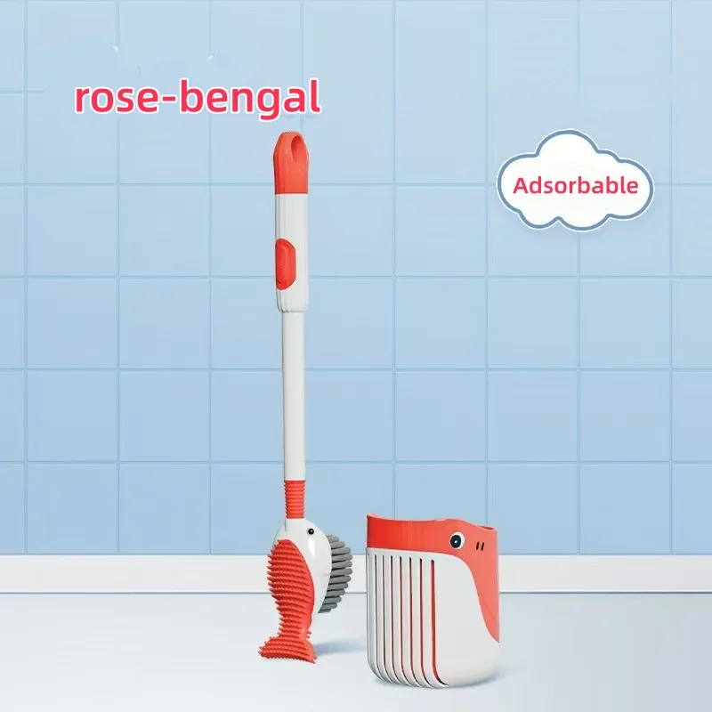 Little Whale Toilet Brush with Silicone Base & Suction Cup