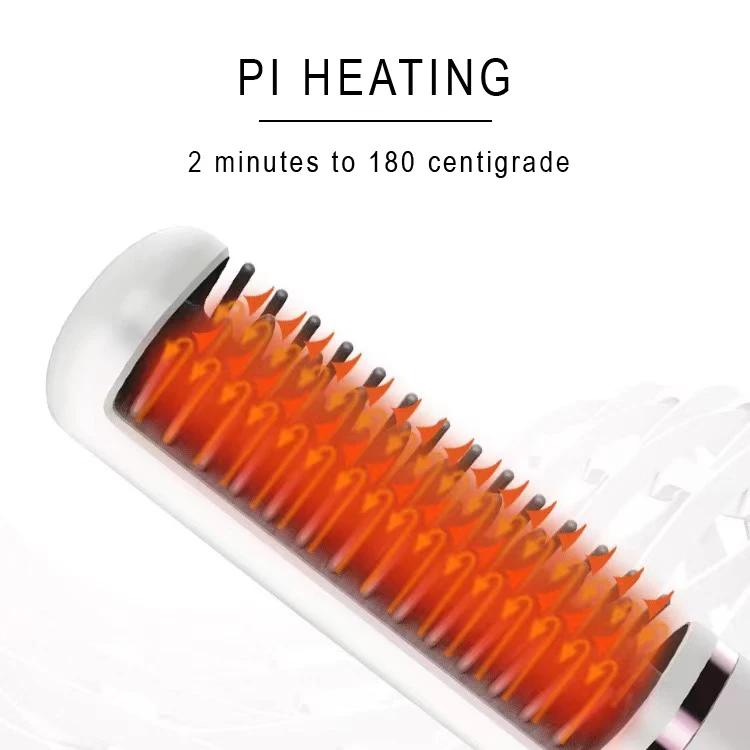 Mens Electric Beard Hair Straightener Comb Styler Travel Portable