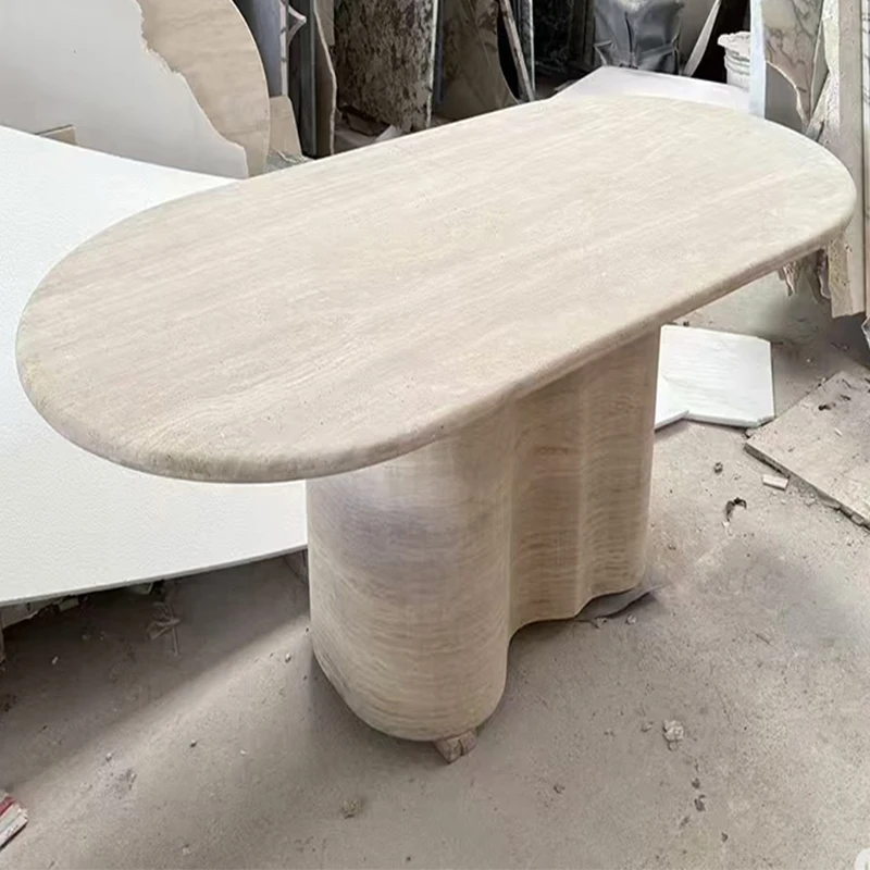 product modern minimalist nature stone myra beige travertine coffee table dining table for living room and dining area469-6