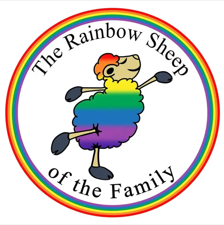 fast delivery  PVC LGBT Pride Rainbow Sheep Sticker Decal Car sticker bumper sticker