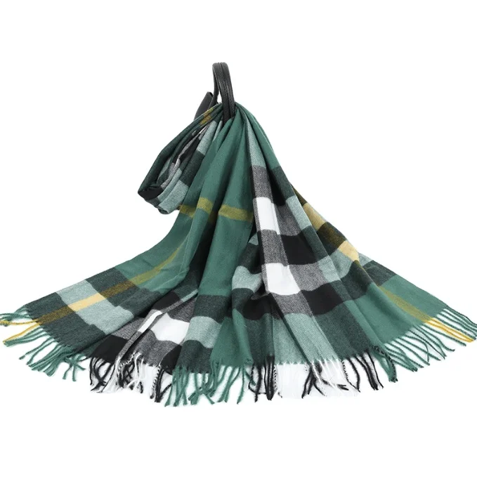 Оптовая продажа Лидер продаж кашемировый клетчатый зимний платок роскошный унисекс большой теплый шарф в клетку с