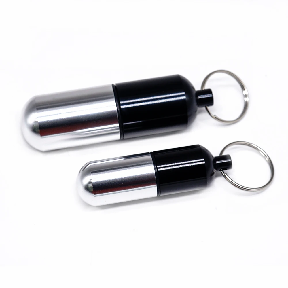 Алюминиевый водонепроницаемый Эко-контейнер для таблеток для путешествий, кеш для бутылок, контейнер для лекарств, брелок, контейнер для лекарств