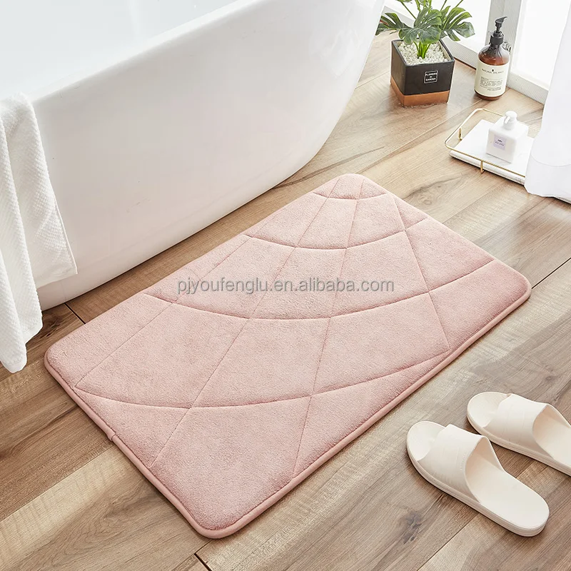 Hot Selling Bathroom mat and rugs Custom Coral Velvet Anti Slip Environmental Protection Bath Pad