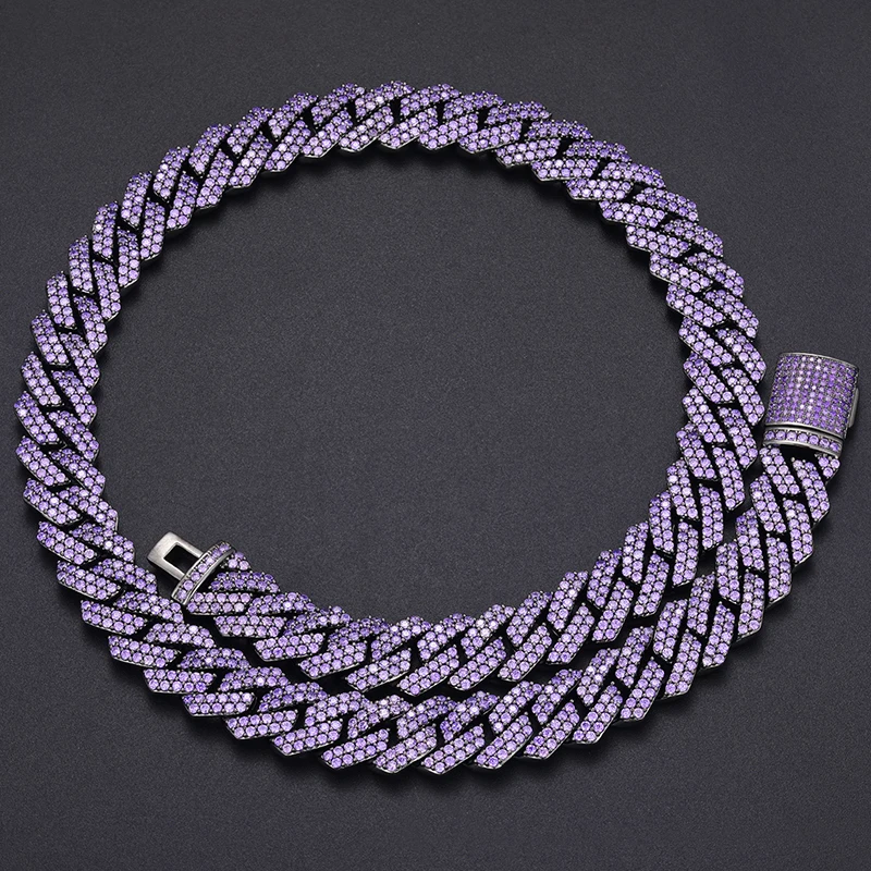 Hip Hop Jewelry 14mm Black Gold Plated Brass Metal AAAAA