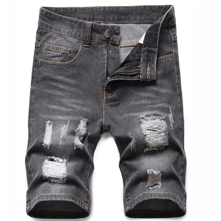 Best Quality Men's Denim Shorts Distressed Summer Slim Fit Fashion Ripped Casual Short Jeans for Men gallery 9
