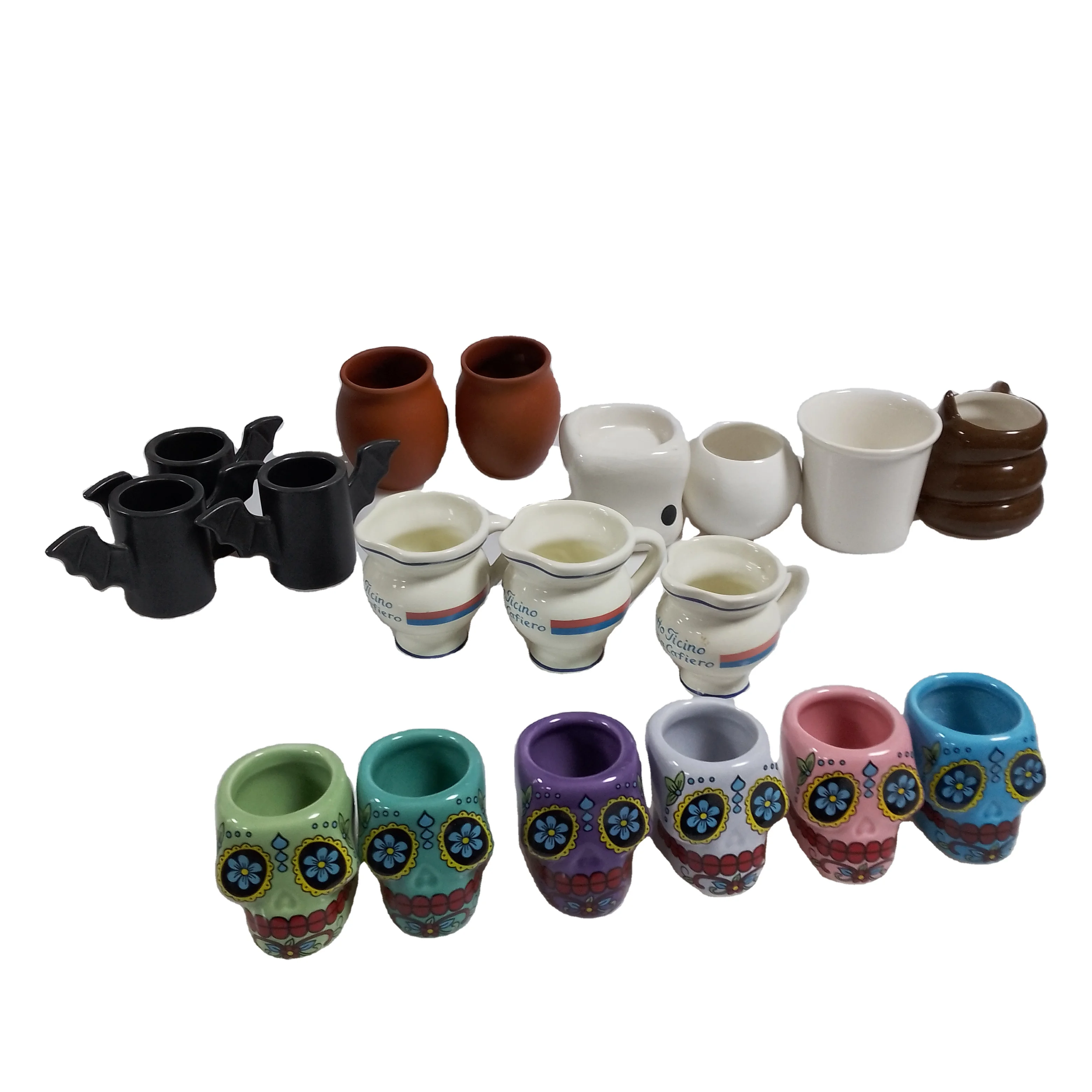 Porcelain Shot Glasses Set, Party Glasses, Funny Coffee Mug, Clay