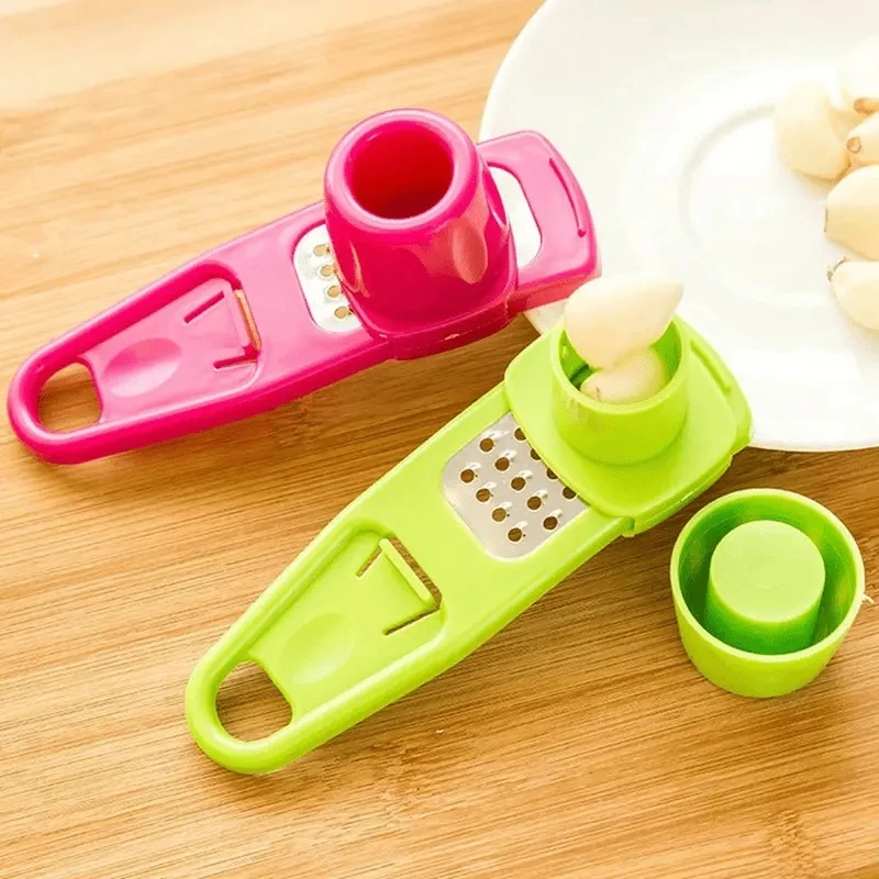 Hot Selling JIEJUN Plastic Garlic Press Cutter Kitchen Utensil Easy Control Easy Clean Manual Garlic Masher Home Restaurant Use