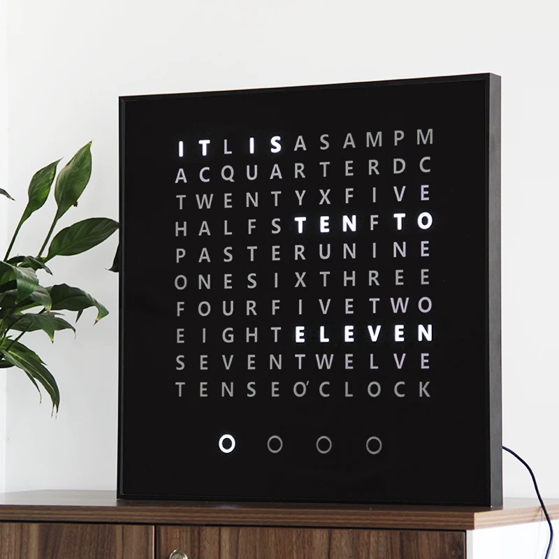 CHEETIE CP37L Free Sample Unique Design Digital Word Clock Led Text Display German Wall Word Clock