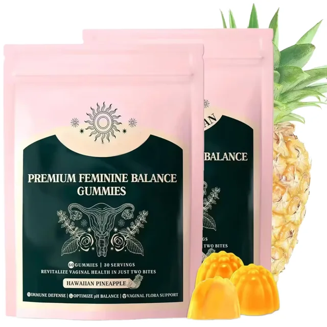 OEM Women Wellness Feminine Balance Herbal Supplement Bacillus Coagulans Hawaiian Pineapple Flavor Gummies