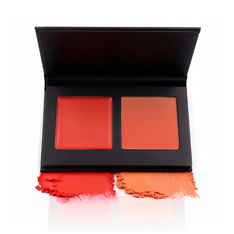 product private label rouge velvet matte 2 colors blush palette blendable 2 in 1 cream powder blush for cheek-3