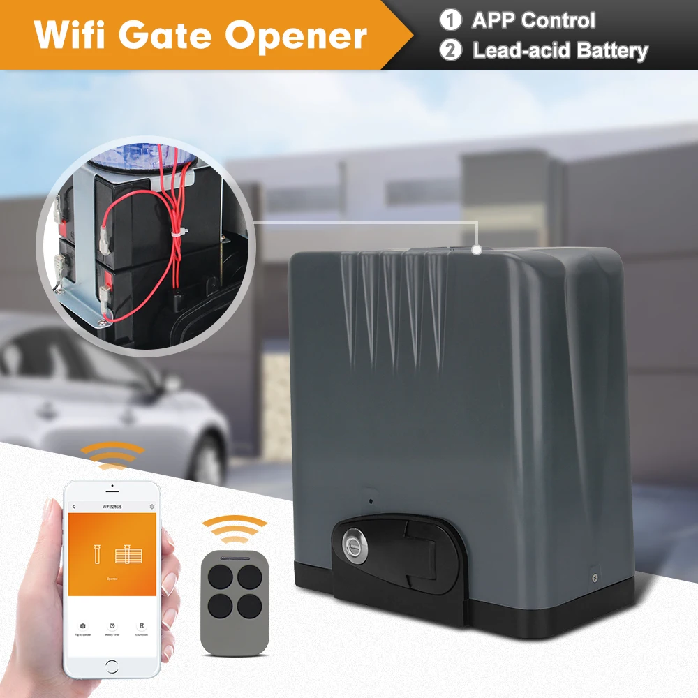 Wifi Heavy Duty 24v Built Battery Solar Electric Remote Control Gate Gear Rack Opener Dc