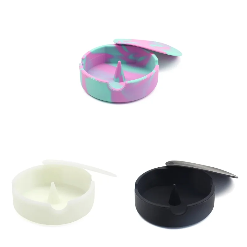product custom logo modern pocket design silicone car cigarette ashtray with free box cover travel gift-0