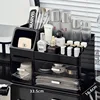 Translucent white drawer style [Luxury Black] Large capacity