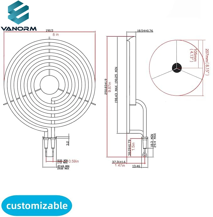 Electric Range Burner 8 Inch