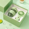Light Green - Small Fan+Silicone Straw Cup