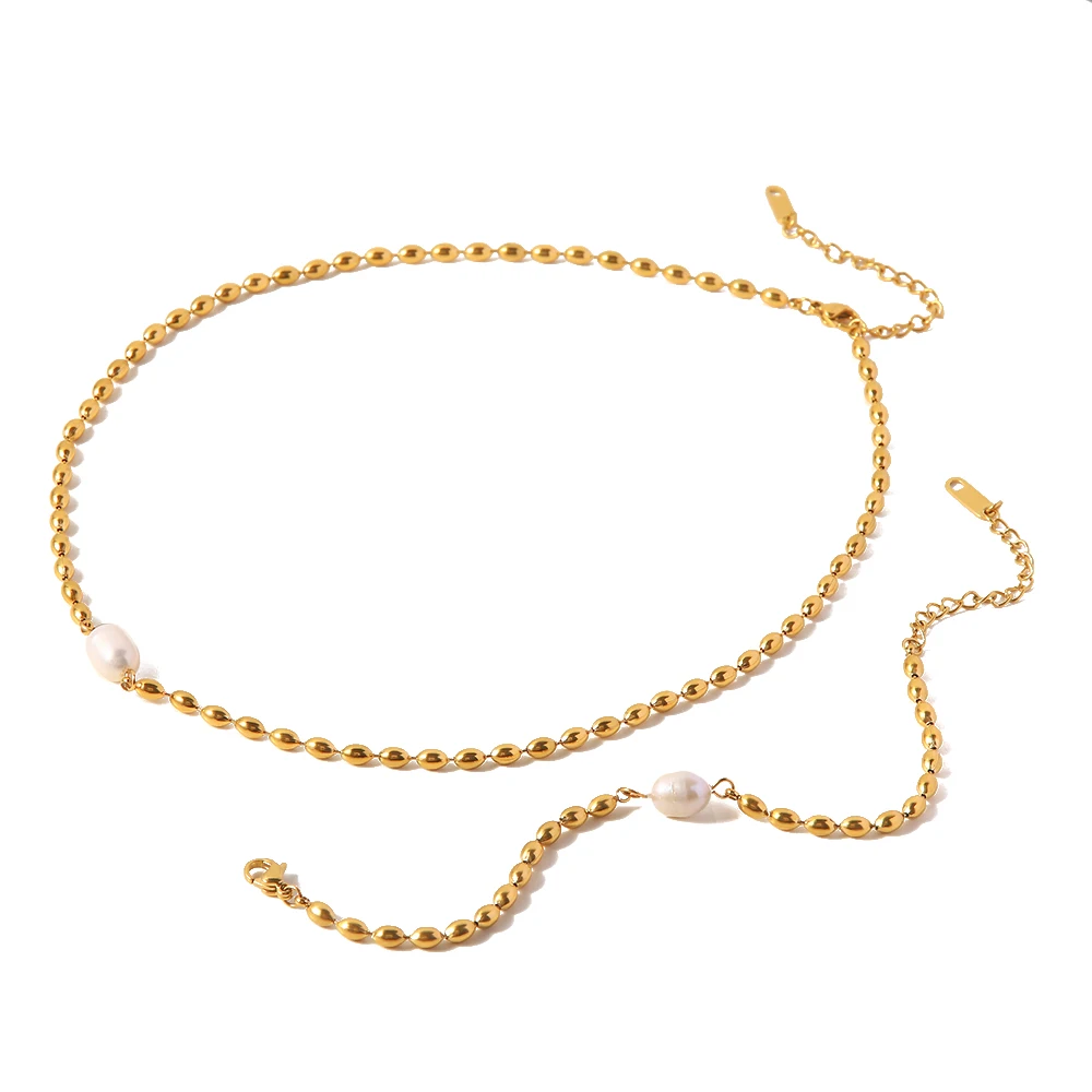 Gold Infinity Single Pearl Necklace For Women - Stainless Steel With Cubic Zirconia, Gift Box - View #6
