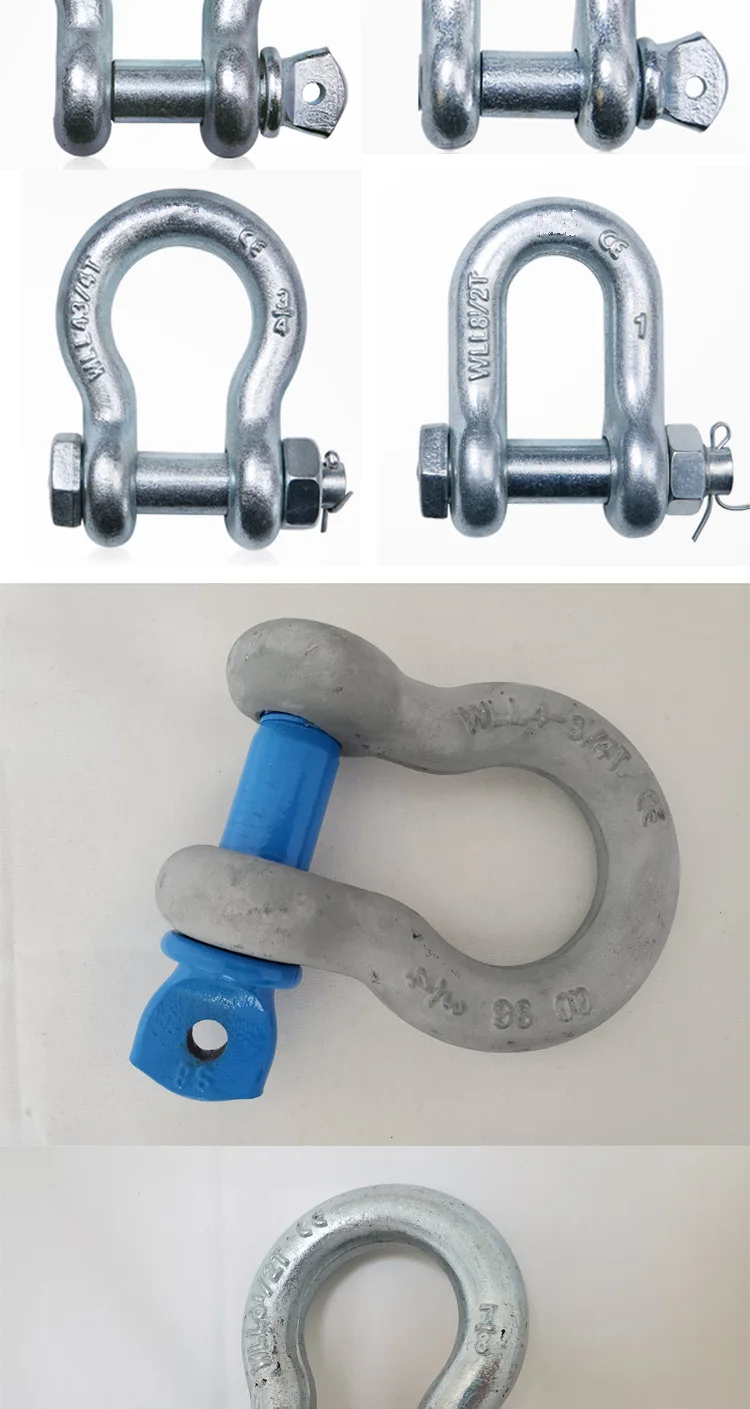 Galvanized Screw Pin US Dee Type Marine Rigging Chain D Shackle