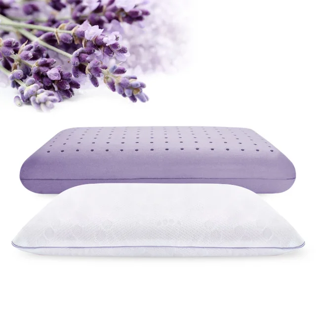 High Density Hypoallergenic Memory Foam Scented Pillow Infused with Lavender with Removable Cover for Outdoor and Garden Use