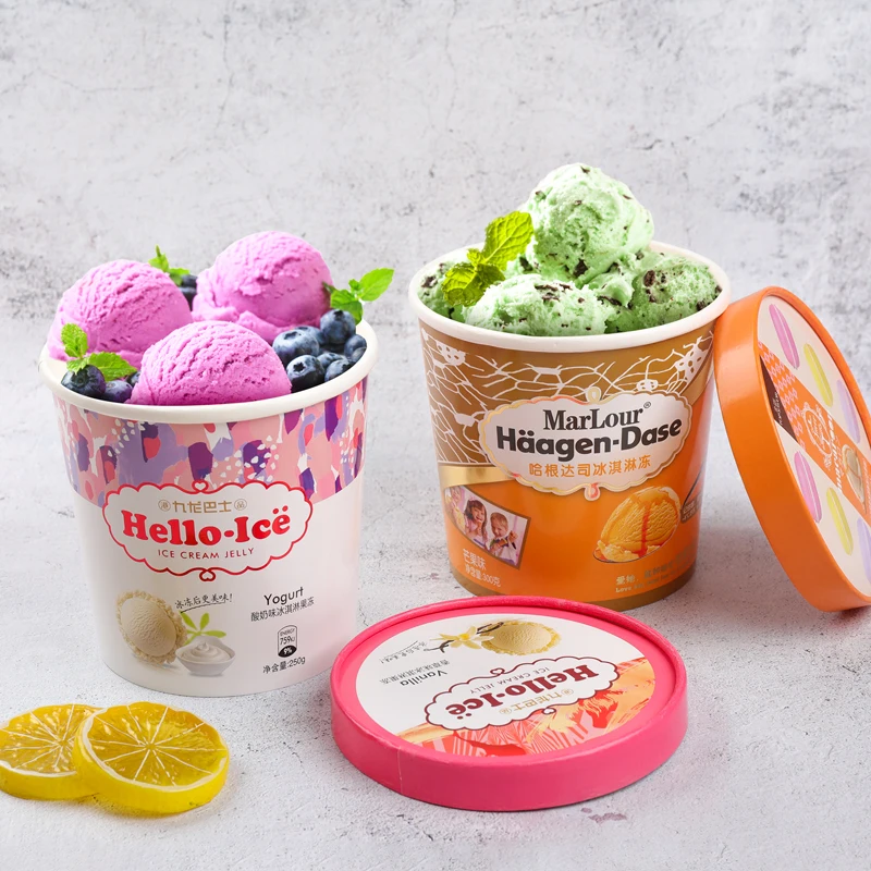 8oz Disposable Ice Cream Cups With Custom Printing - Eco-Friendly and Recyclable