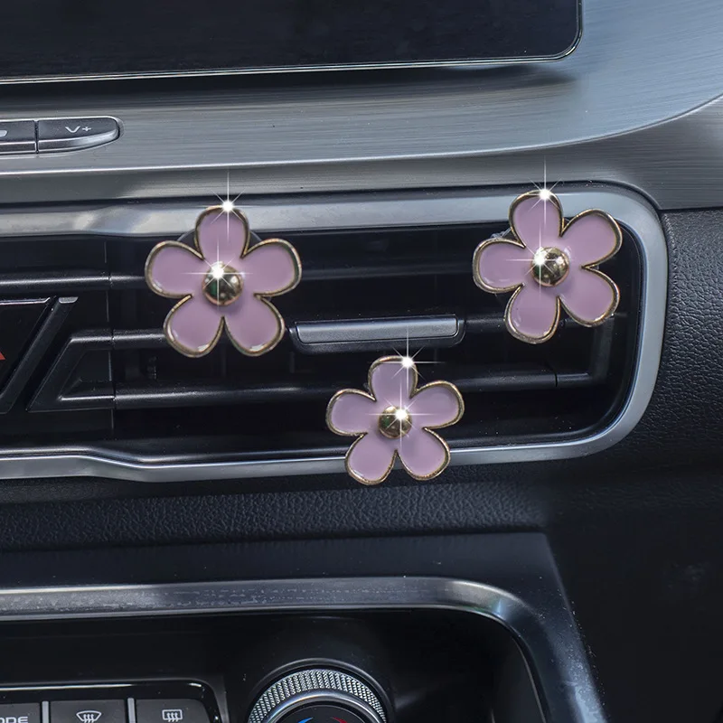 4 Pcs Car Charm Beautiful Daisy Flowers Car Air Vent Clips Car Air  Freshener Cute Automotive Interior Trim Decorations Accessories