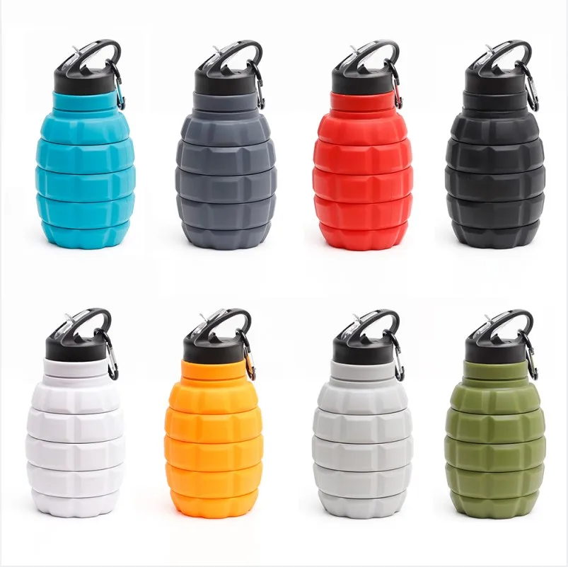 Collapsible Grenade Silicone Water Bottle