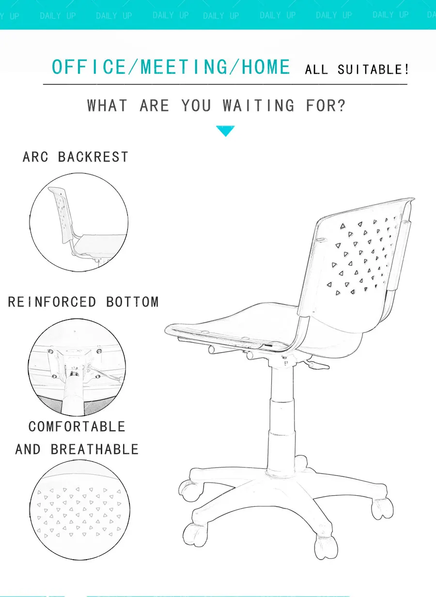 Discount Office Chairs Corrosion Resistance Recyclable Plastic Computer Chair Value Company Staff Revolving Chair