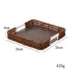 Square deep color wooden tray-26*26*4cm