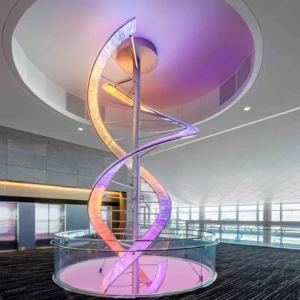 ECOJAS Large Supermarket Hotel Lobby Airport Nosocomium Crystal LED Strip Chandelier Decorative Lighting