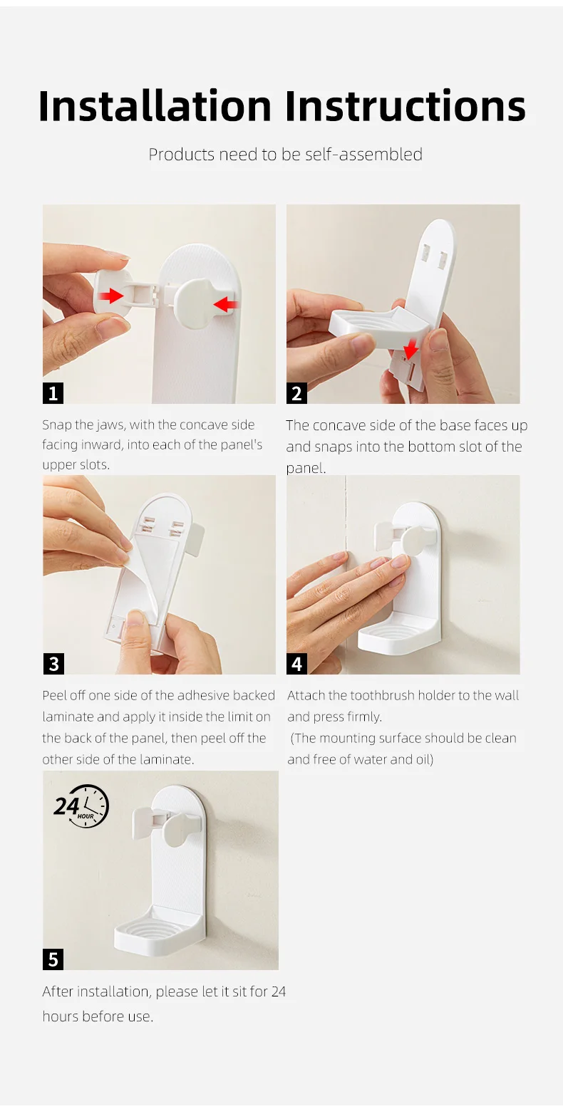 Shimoyama Wall Mounted Electric Toothbrush Holder Cord Organizer Self