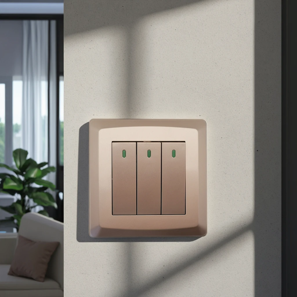 Vnx OEM Wall Socket and Switches Custom British Standard 250V 10A 3 Gang 1Way 2Way Electric Wall Switch