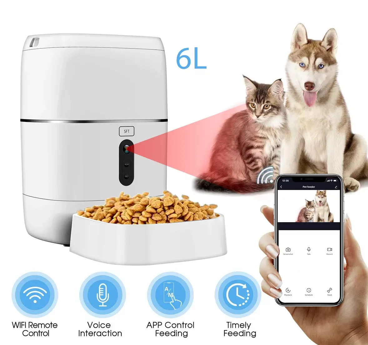 Oem Tuya Animal Smart Auto Timed Intelligent Dog Feeder Cat Food