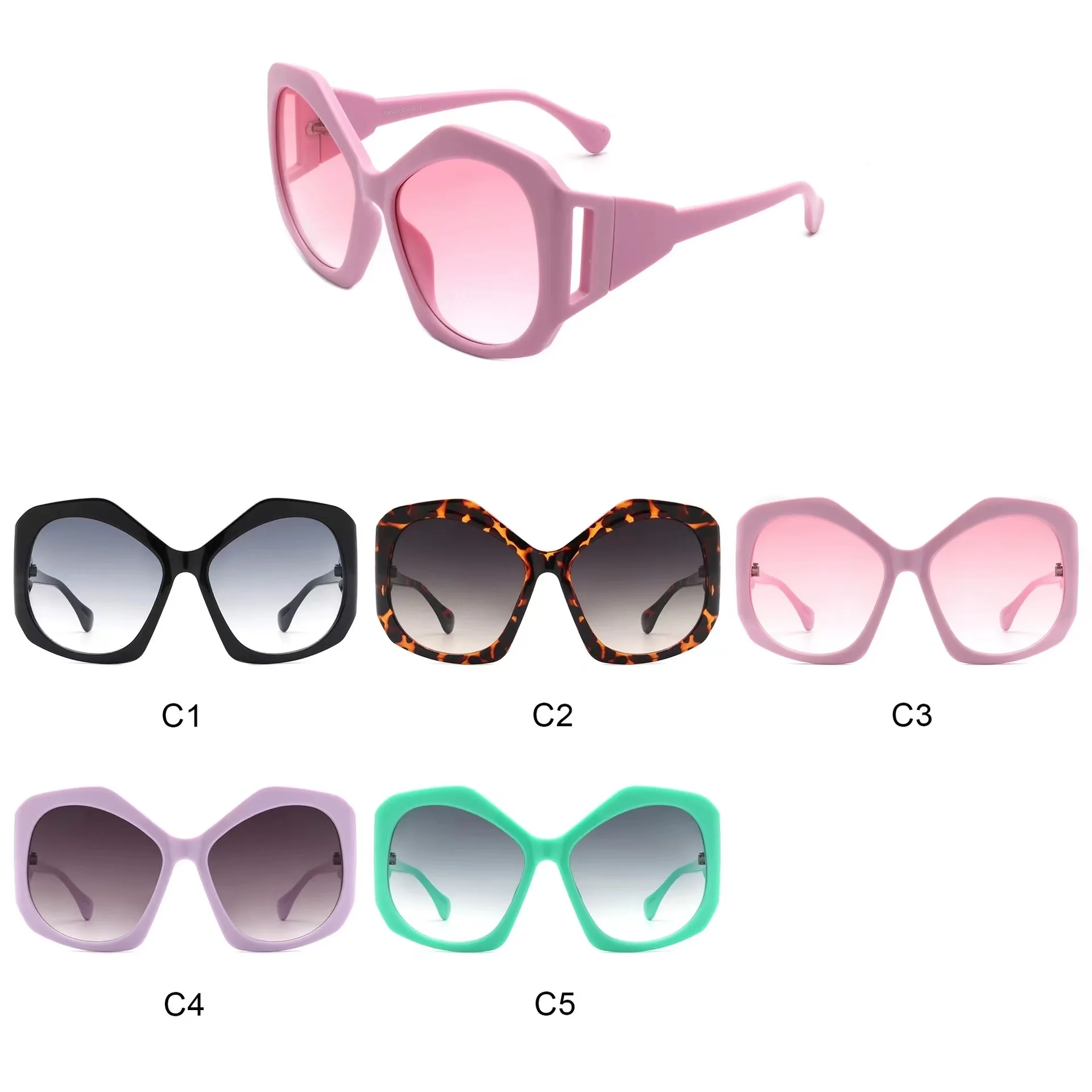 2023 Oversized Pink Cat Eye Sunglasses - Elegant & Fashionable