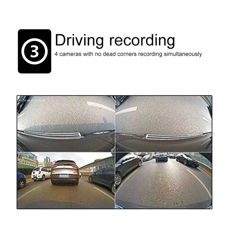 4 Way Driving Recording 2D/3D 360 Degree Panoramic Car Camera System ...