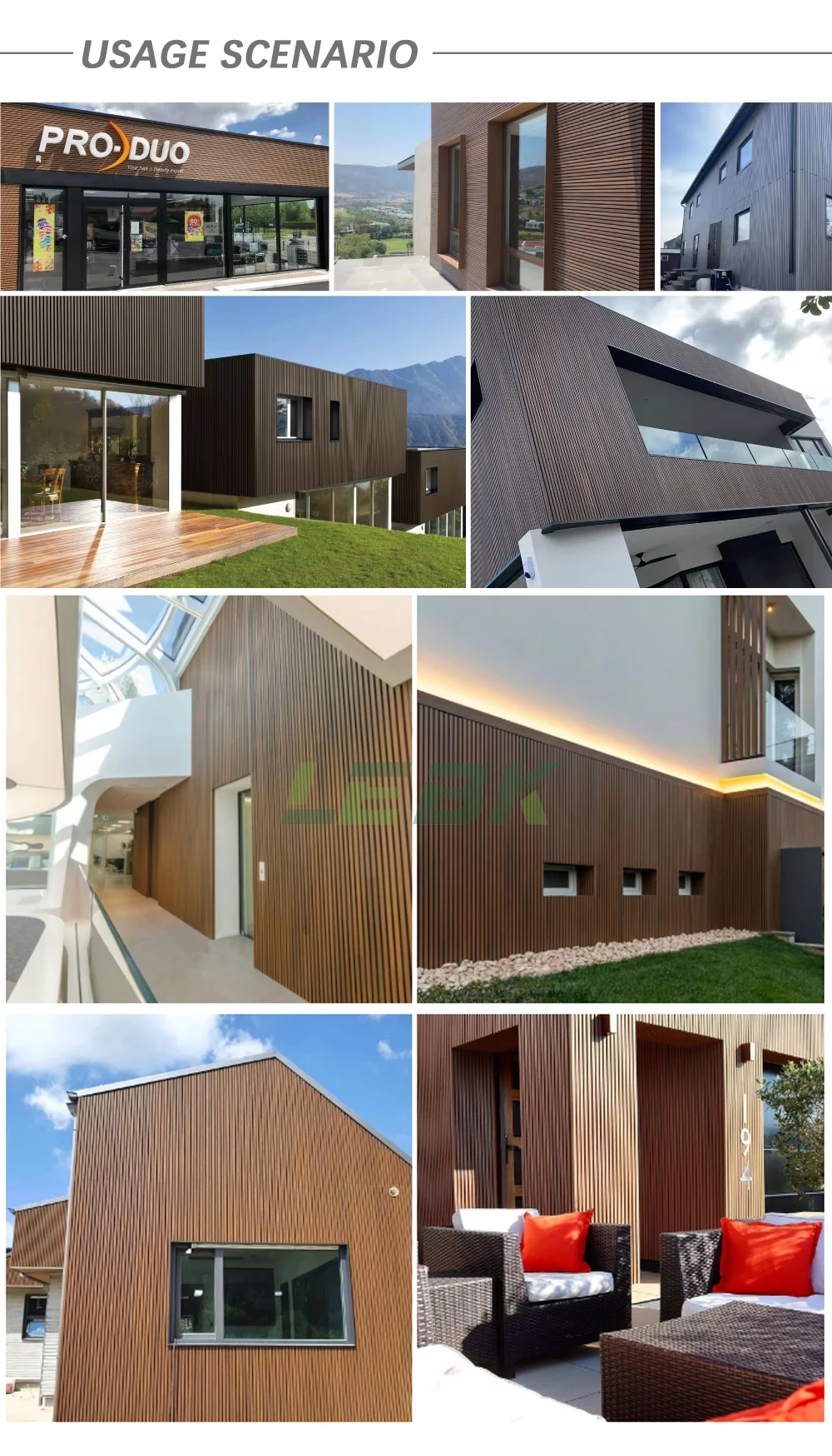 Outdoor Water Proof WPC Wall Panel Fireproof Wooden Plastic Composite ...