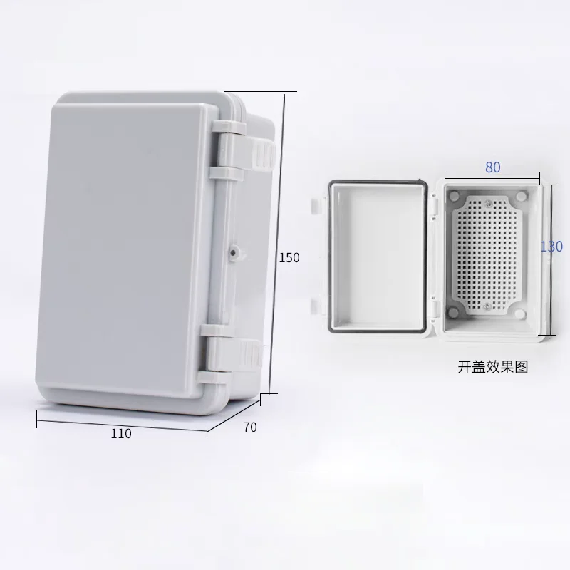 電子機器用150*100*70mmIP65屋外ヒンジ付き防水ケース