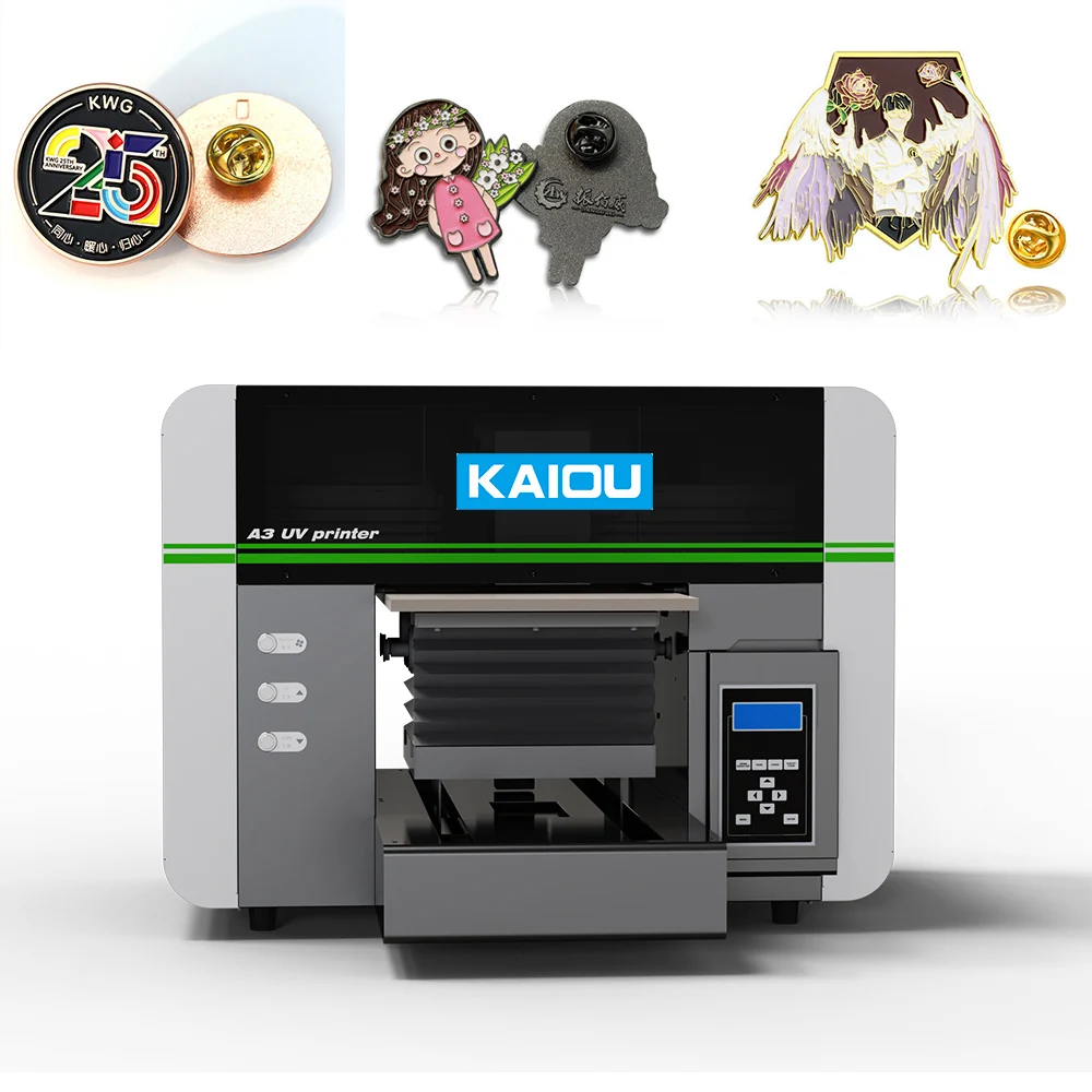 Kaiou A3 DTF Printer Digital Automatic Plastic Cup Glass UV Printer Certified ID Card Pens Books Keychain UV Print Machine