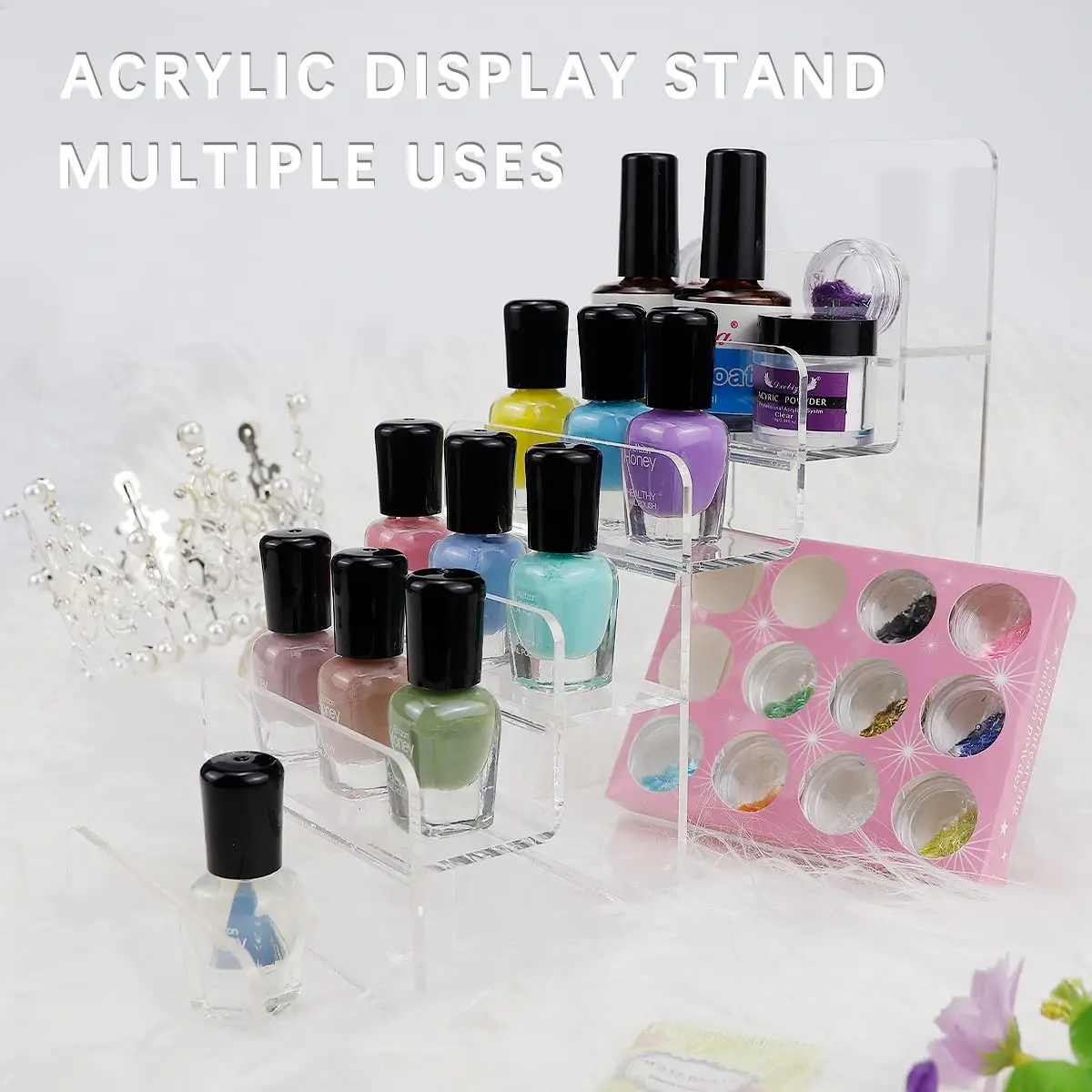 Clear Acrylic Multipurpose Display Stand Cosmetics Nail Polish Display