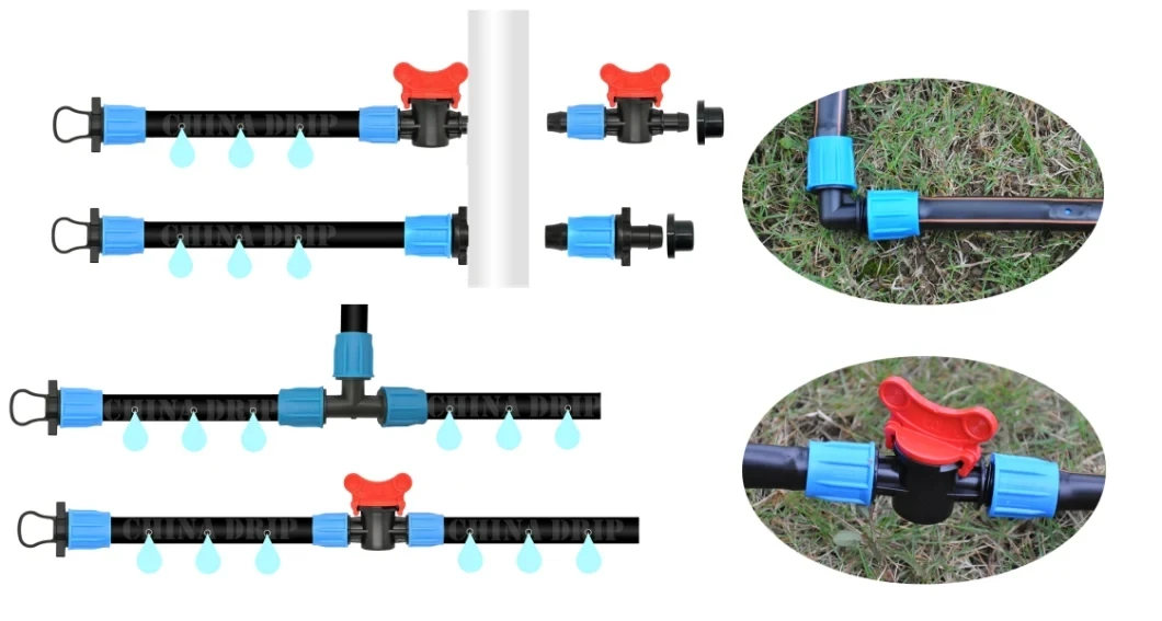 Micro Drip Irrigation Pipe Fitting Dn16 Lock Offtake Drip Tape